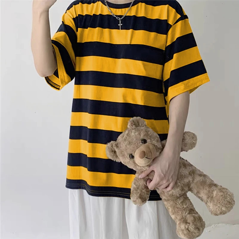 Women TShirts Harajuku Goth Punk stripe Print Short Sleeve Loose Clothes Oversized T Shirt Female Tops Hip Hop Tee Shirt 241010