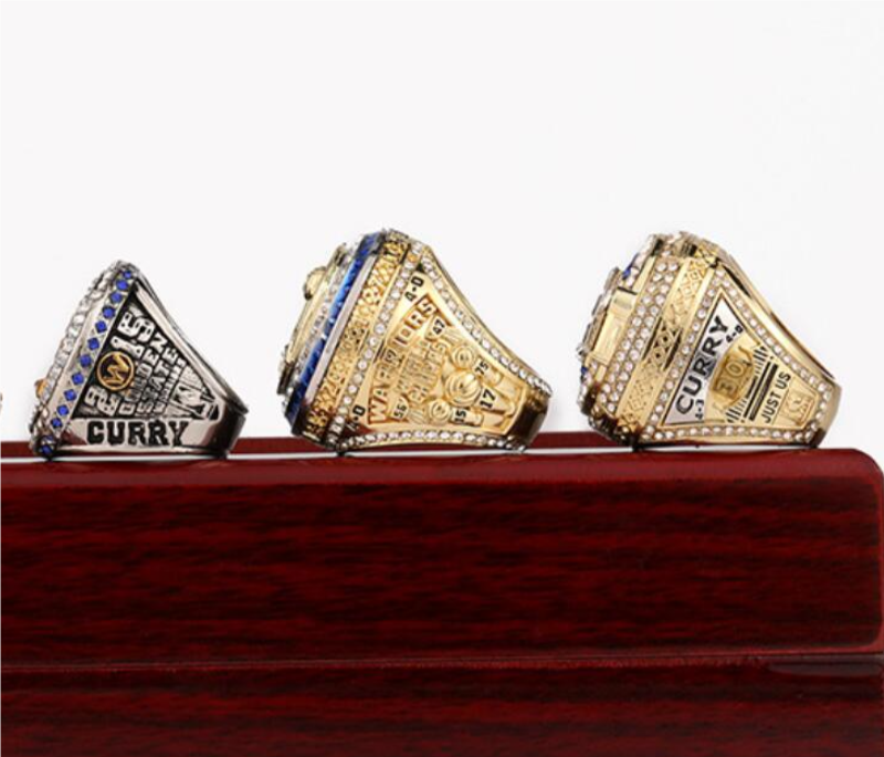 4pcs Curry Basketball Warriors Team Champions Championship Ring with Wooden Display Box 2015 2017 2018 2022 Sport Souvenir Men Fan Gift R250414