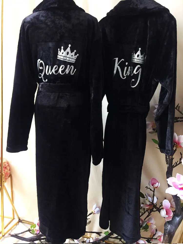 King and Qun Bathrobes Mr. and Mrs. Robes Match Robes Moon Gift Plush Bathrobes Anniversary Gift Wife Husband Comfortable Terry W241023
