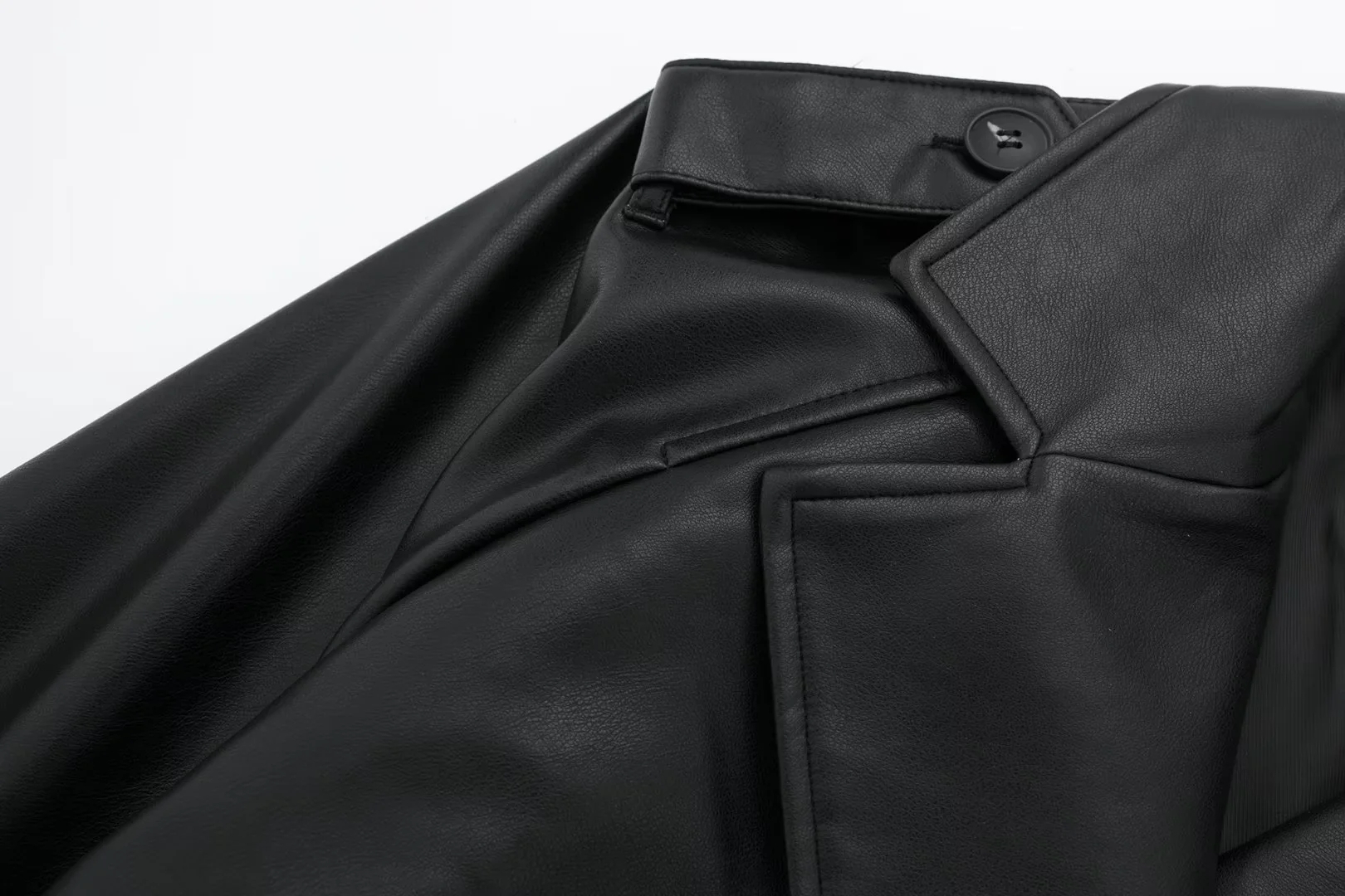 TRAF Cropped Black Woman Windbreaker Faux Leather Jacket Long Sleeve Trench Coat For Women Y2k Belt New In Jackets