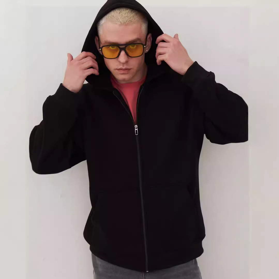 Men's hoodie, autumn new large circular hooded zipper suitable for both men and women, warm and fashionable