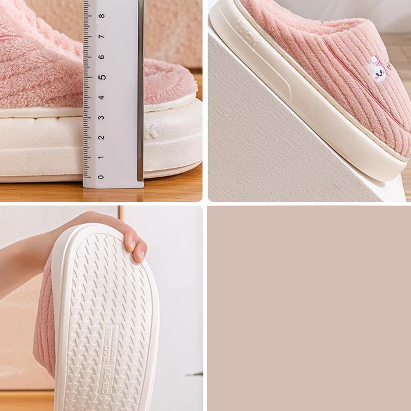 Cotton slippers for women winter home indoor autumn and winter womens home mens waterproof childrens thick soled slippers