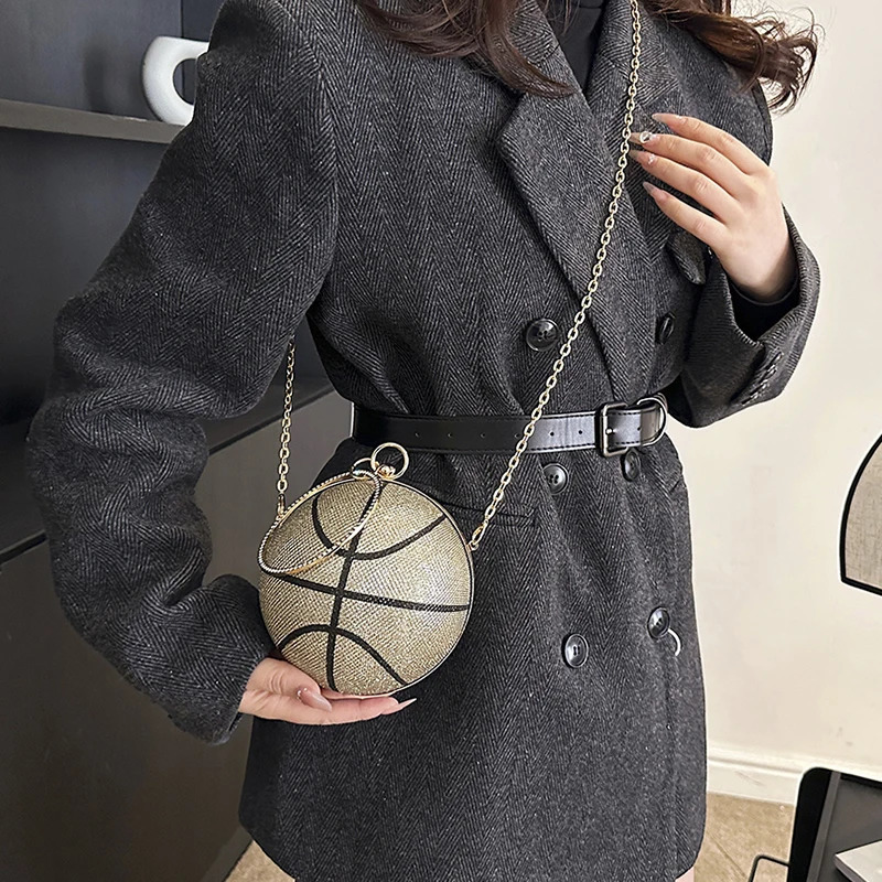 Netizen Little Handbag Womens 2024 Personalized Basketball Bag Celebrity Handbag Small Round Bag Versatile Diagonal St 241023