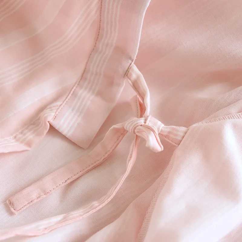 2024 couple summer sleepwear Japanese kimono robe pure cotton striped printed mens home clothing womens Spcoat home clothing W241023