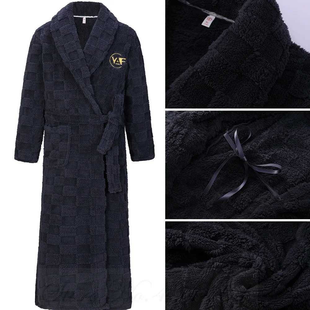 Winter Plus Couple Spwear Long Robe Thick Mens Flannel Kimono Bathroom Dress Loose Coral Fce Home Clothing Casual Clothing W241023