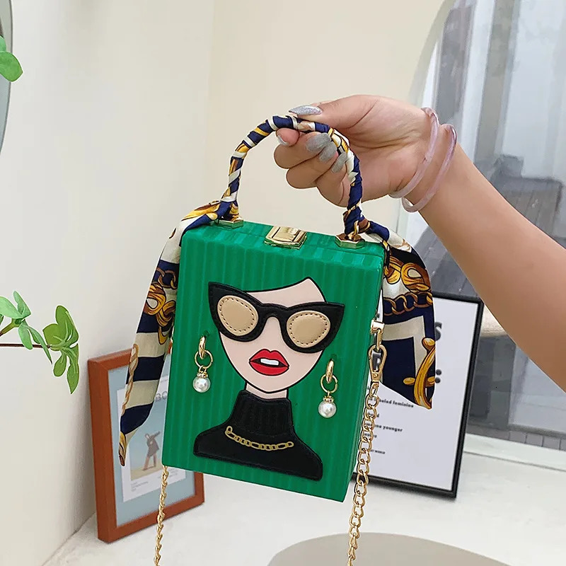 Womens Evening Bag 2024 Leather Shoulder Bag Womens Hard High Quality Hip Hop Party er Handbag 241023