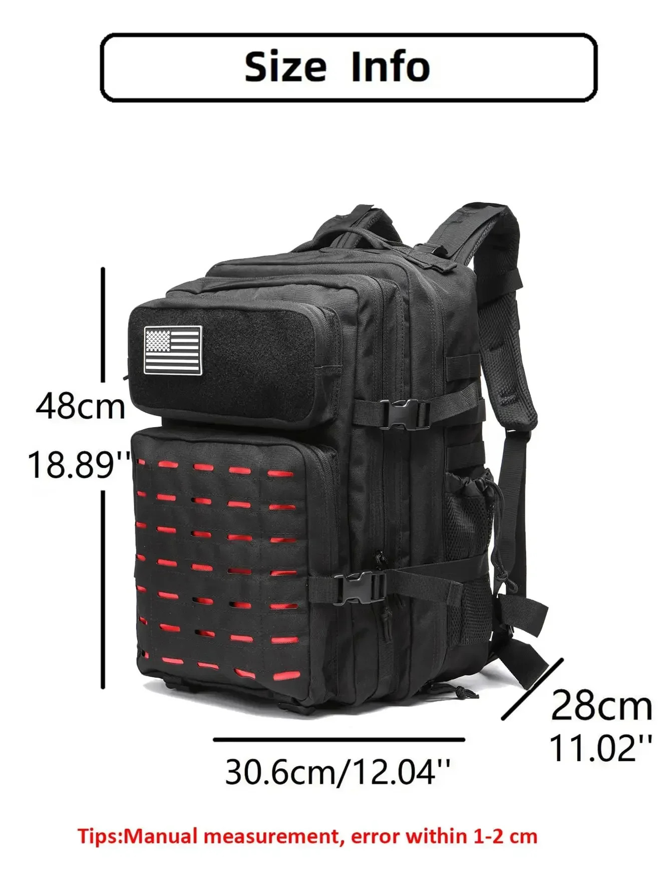 50L Hard Tactical Backpack Hunting MOLLE Backpack Gym Backpack Outdoor Hiking Rucksack Witch 2 Bottle Rack 241023