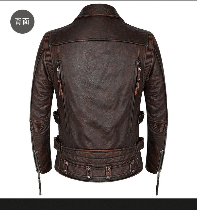Wholesale. High quality genuine leather jacket. Cool Motor Rider studded cowhide jacket. Vintage style leather 241023