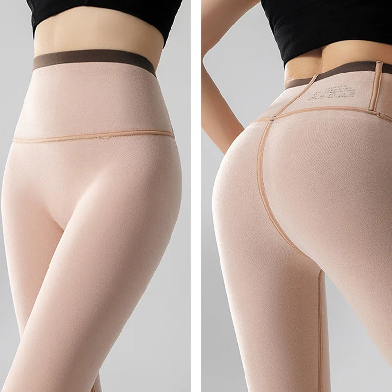 Velvet Sharkskin Legging Womens Autumn and Winter High Waist Warm Pants with Tight and Elastic Abdomen Trouser 241023