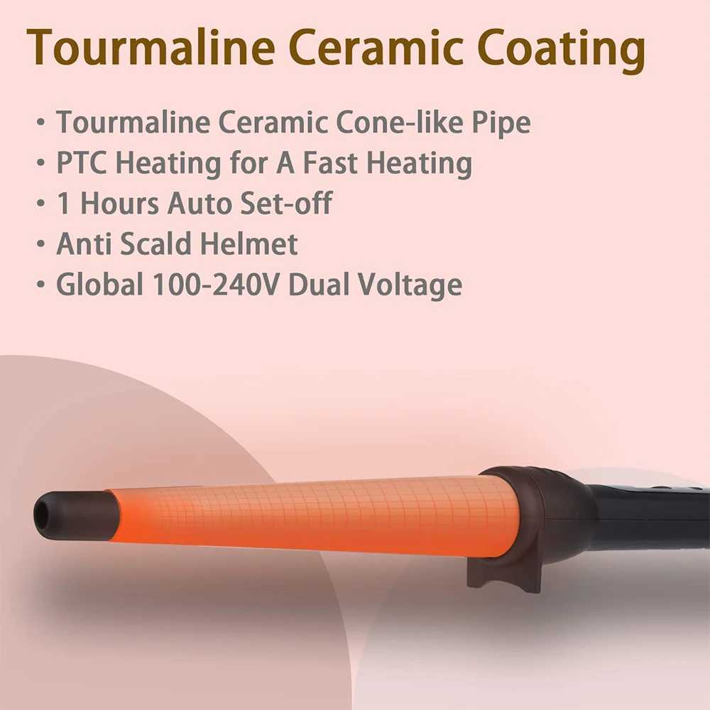 New Arrival Curler Ceramic Curler Iron Professional Curling Tool 1-1/2 inch Cone Electric Curler Quick Curler Z241022