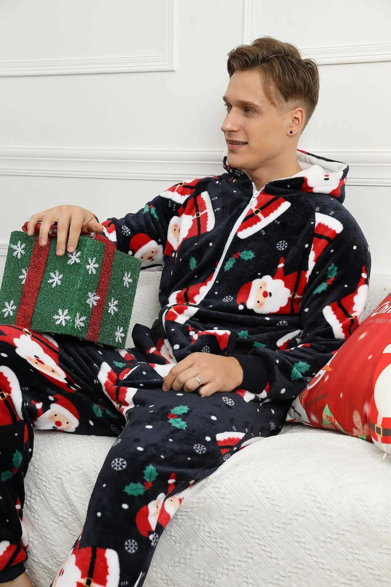 Mens luxury flannel long bathrobe winter bathroom warm kimono dress W241023