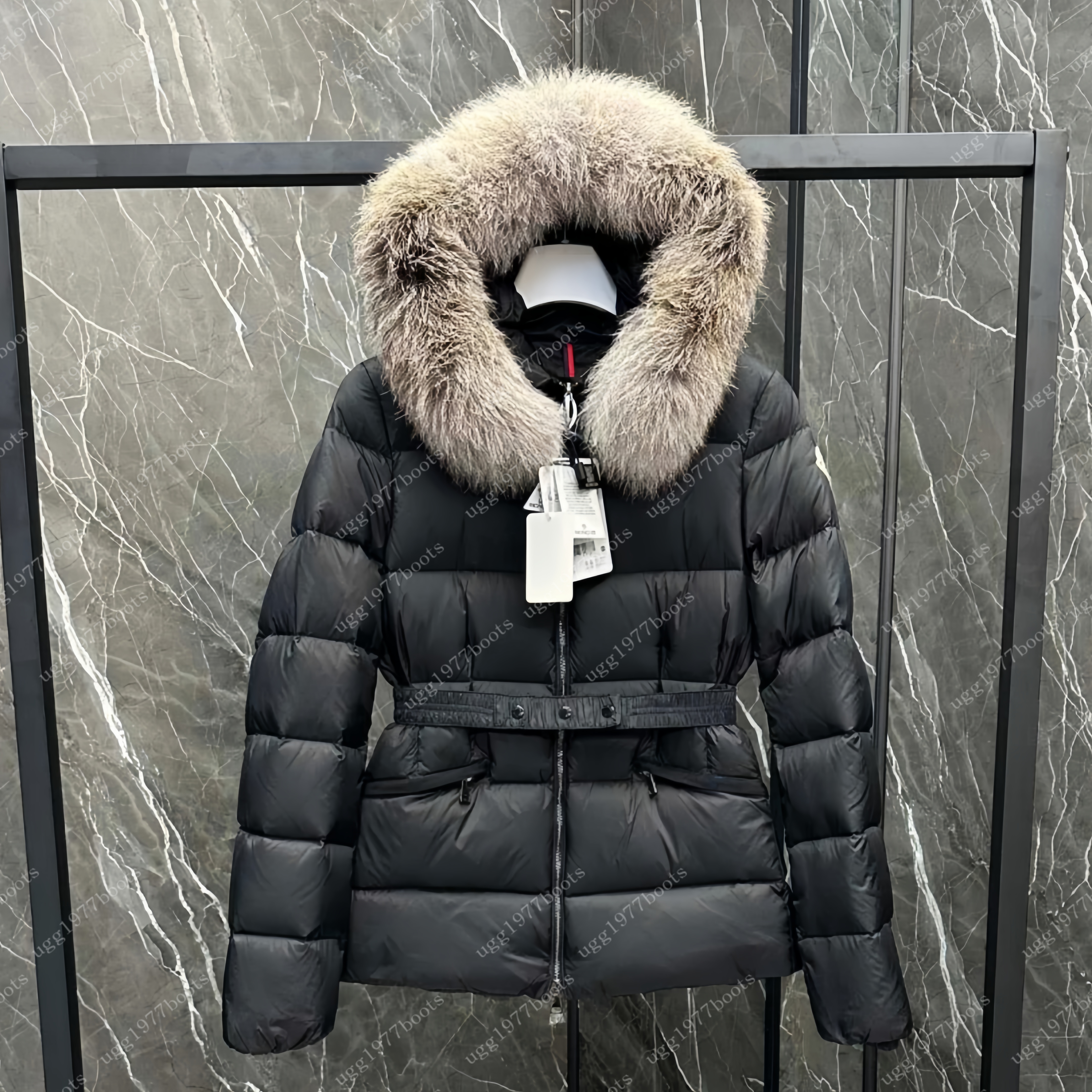 Womans coat designer women jacket winter boed short down jackets fur coats real raccoon hair collar Puffer jacket women parkas with belt lady cotton coat outerwear