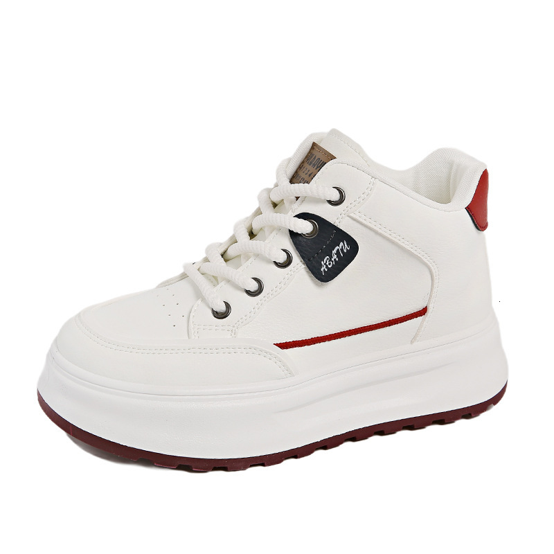 White new winter student version versatile casual trendy thick soled high top board shoes
