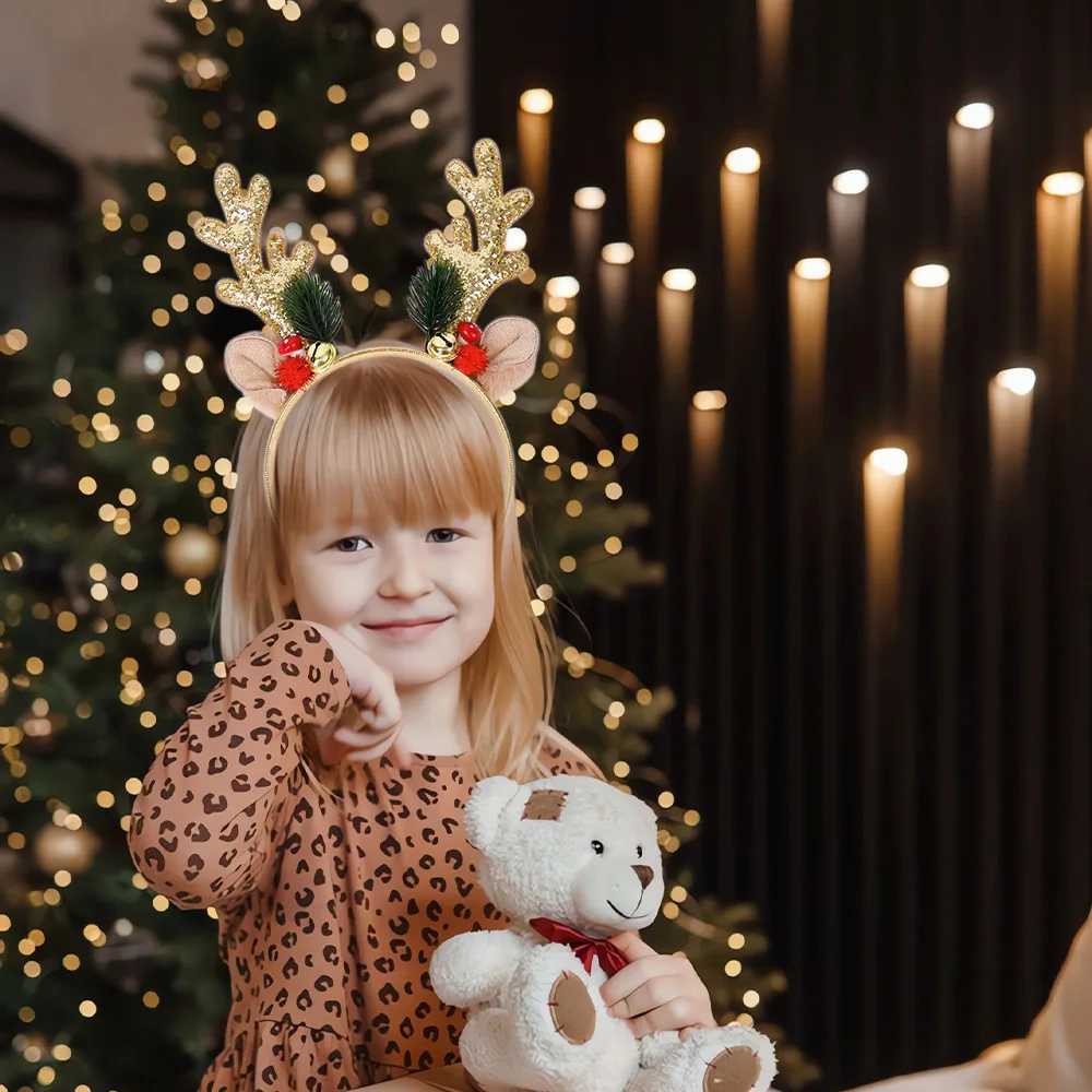 Christmas Headband Christmas Party Decoration Antlers Headband With BellsX241021