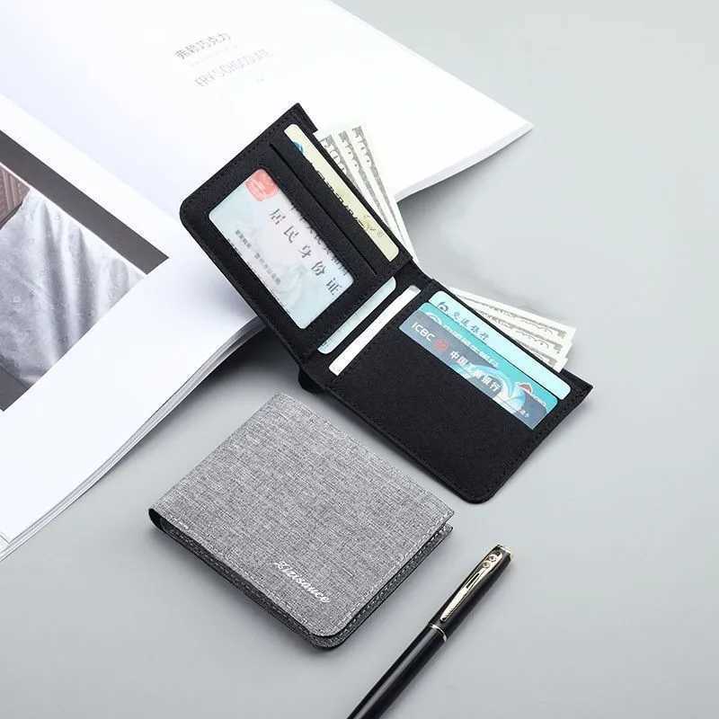 Canvas Men Wallet Black/Blue/Gray Card Holder Wallet Male Mey Bag Id/Photo/Bank Holder Short Purse Case Bag XJ250624