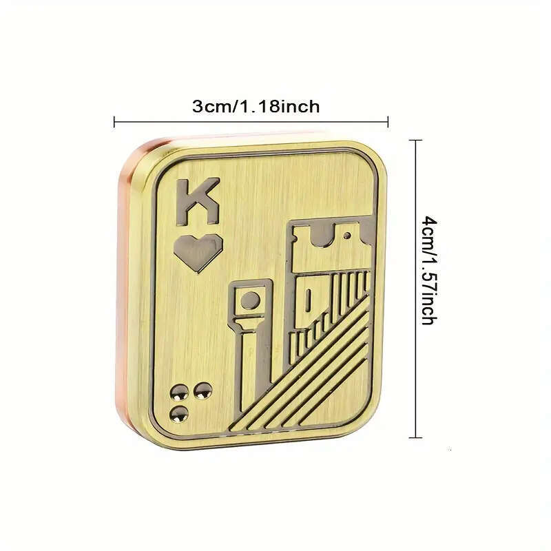 KK AA Fidget Metal Skull Push Slider Relief Toy Anti Stress EDC Top Spinning Poker Toys Adults Gifts