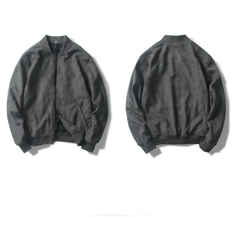 MRMT suede stand up collar mens jacket baseball uniform flight suit middle-aged and elderly short sleeved jacket 241023