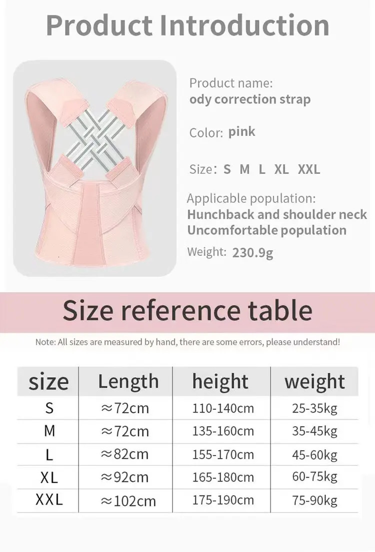 Back Posture Correction Belt Hunchback Corrector Adult Men and Women Sitting Posture Correction Belt Shoulder Straight Back 241023
