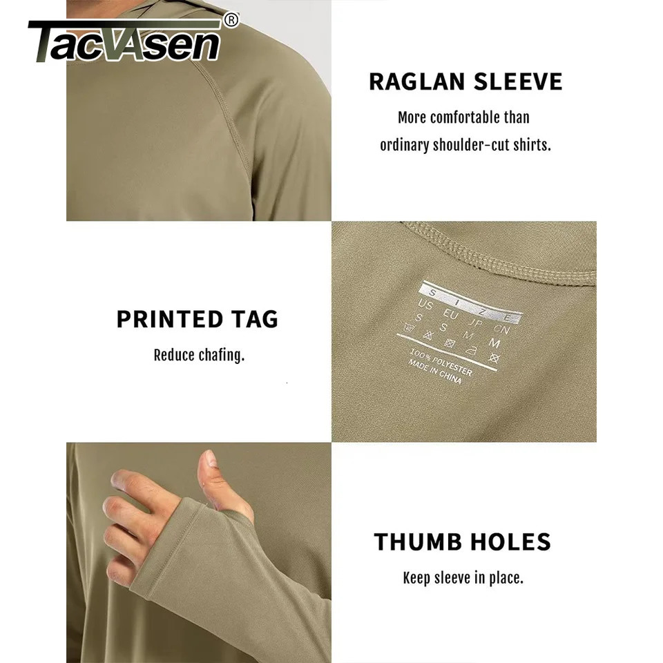 TACVASEN UPF 50Hoodie Mens Sunscreen Long Sleeve Quick Drying T-shirt Outdoor Sports Running Hoodie Zipper Top 241023