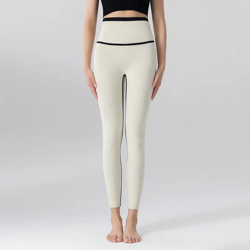 Velvet Sharkskin Legging Womens Autumn and Winter High Waist Warm Pants with Tight and Elastic Abdomen Trouser 241023