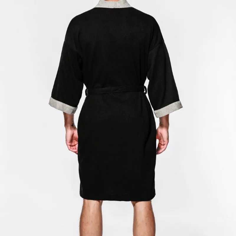 Mens Sp Robe Cotton Wfle Bathroom Long Design Couples Womens Pajamas Size Up Robe W241023