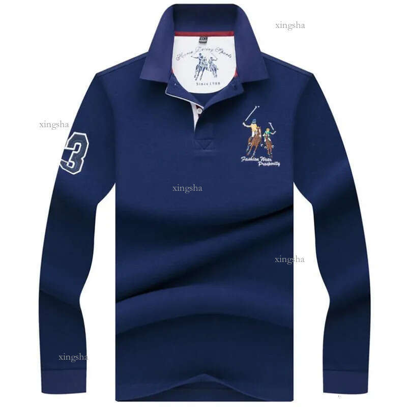 POLO Shirts winter men's Long sleeve polo shirt High Quality Solid color Men Polos 3D Embroidery Poloshirt 8 colors 210308