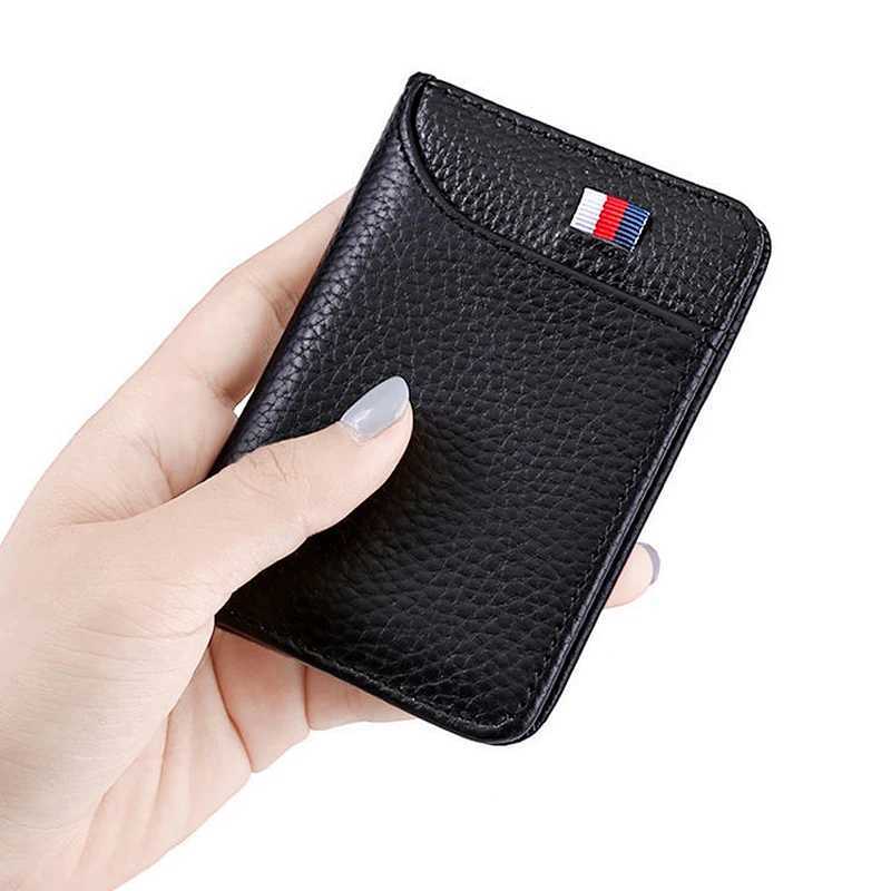Men Card Holder Leather Thin Mini Mens Wallet Small Pocket Purse Women Bank Holder for Men Card Wallets Z250527