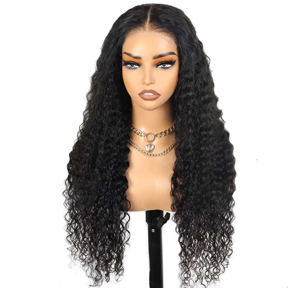 180 Density HD 13X6 Transparent Deep Water Wave Curly Human Hair Lace Frontal Wig 30 34 Inch 13X4 Lace Front Human Hair Wigs