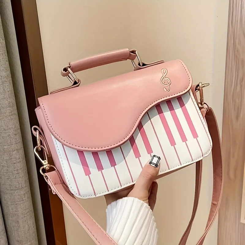 Mini piano shaped novel bag cute cartoon horizontal bag womens fashionable handbag shoulder bag and wallet 241023