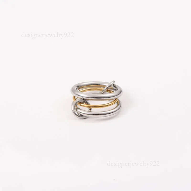 Designer Gold Sterling Silver Multi-Ring Set by Spinelli Kilcol - Elegant Mother's Jewelry with Halley Gemini Bands