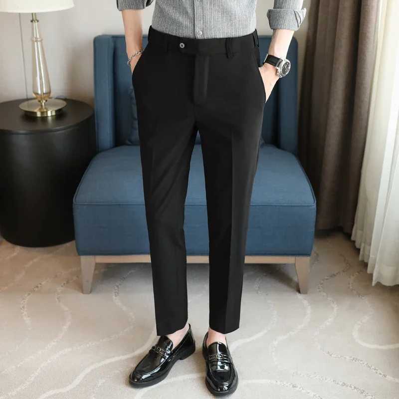 Plus size 44 42 40 Men Business Social Suit Pant 2024 Spring Formal Slim Wedding Trouser Mens Brand Fashion Casual Dress PantsX241023