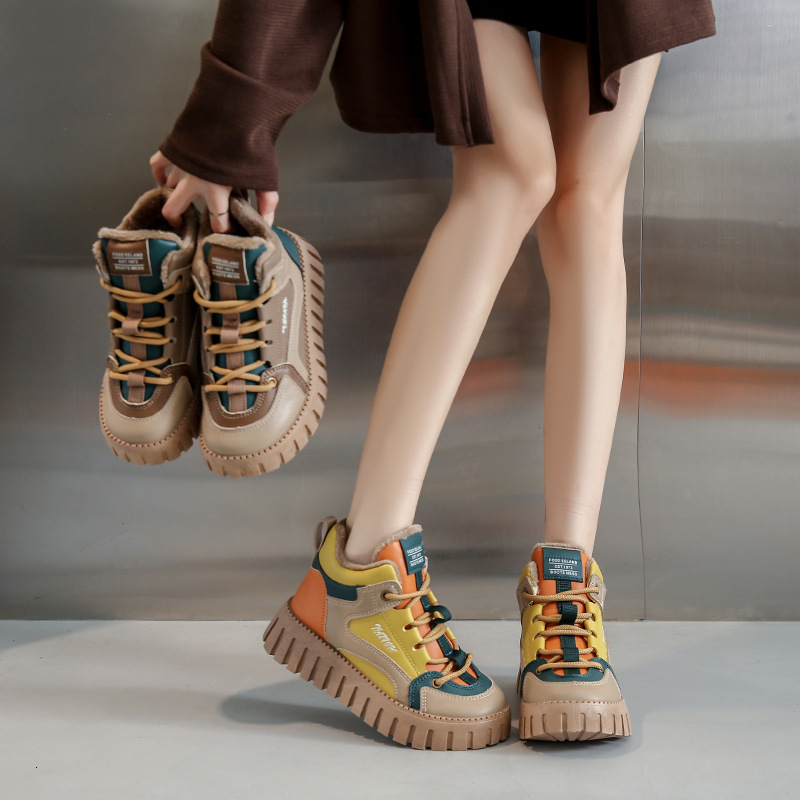 Winter Edition New High Top Casual Plush Cotton Thick Bottom Warm Women's Shoes