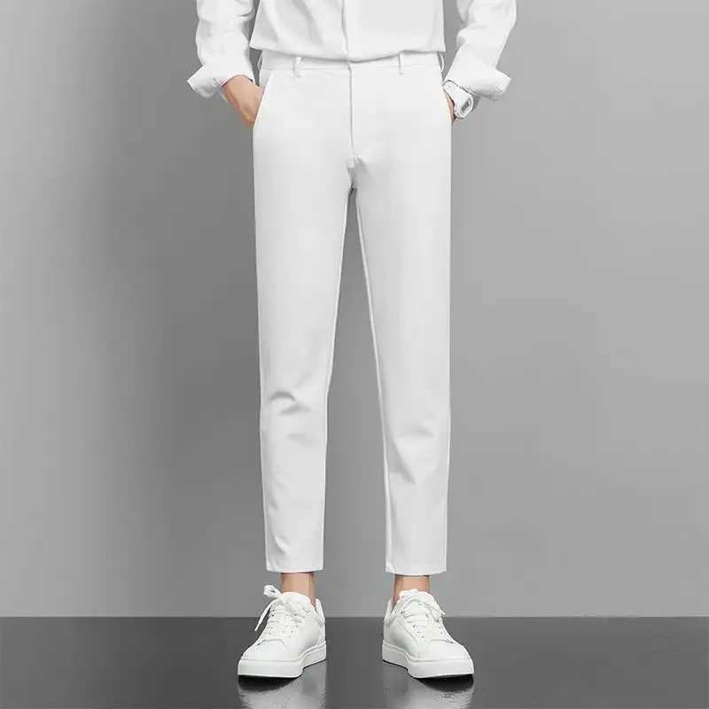 Draped Fluid Man Suits Pants Gray Trousers for Men Plus Big Size Cheap Fabric Thin Casual New in Anti-wrinkle Dress Slacks UpX241023