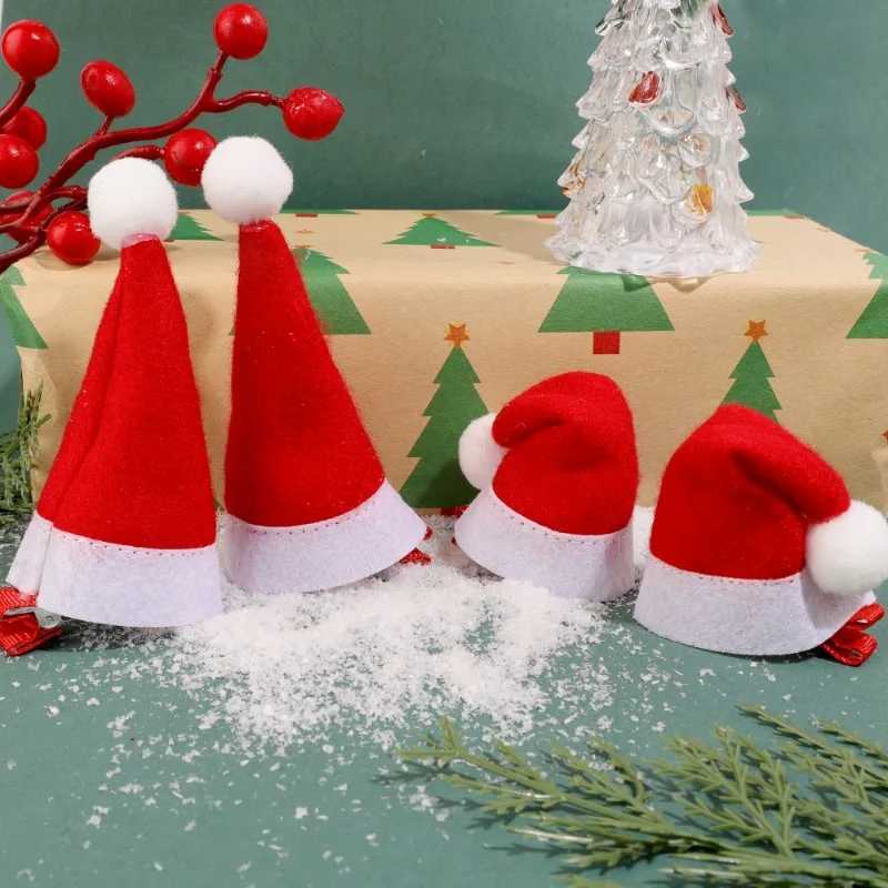Cute Sweet Christmas Hat Hairpin Santa Claus Cap Hairclip Mini Bright Hat Metal Barrettes Festival Beautify Appearance Hair ClipX241022