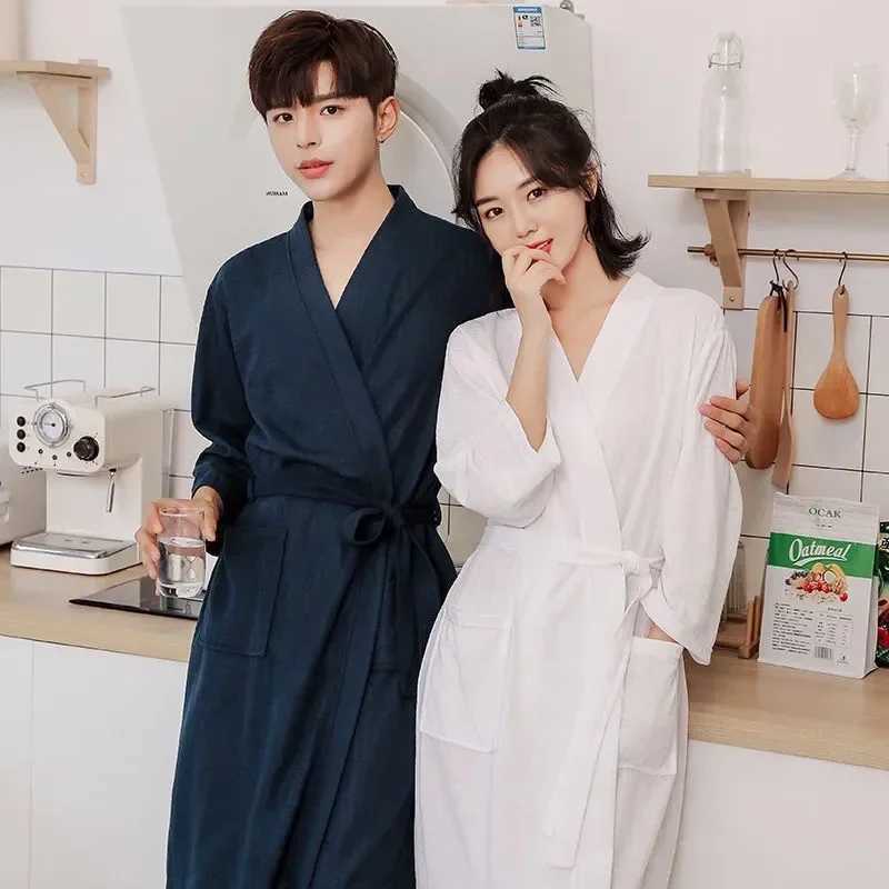 Clothing formal gowns long robes lovers gowns solid home furnishings pajamas Chinese oversized pajamas cotton bathroom W241023