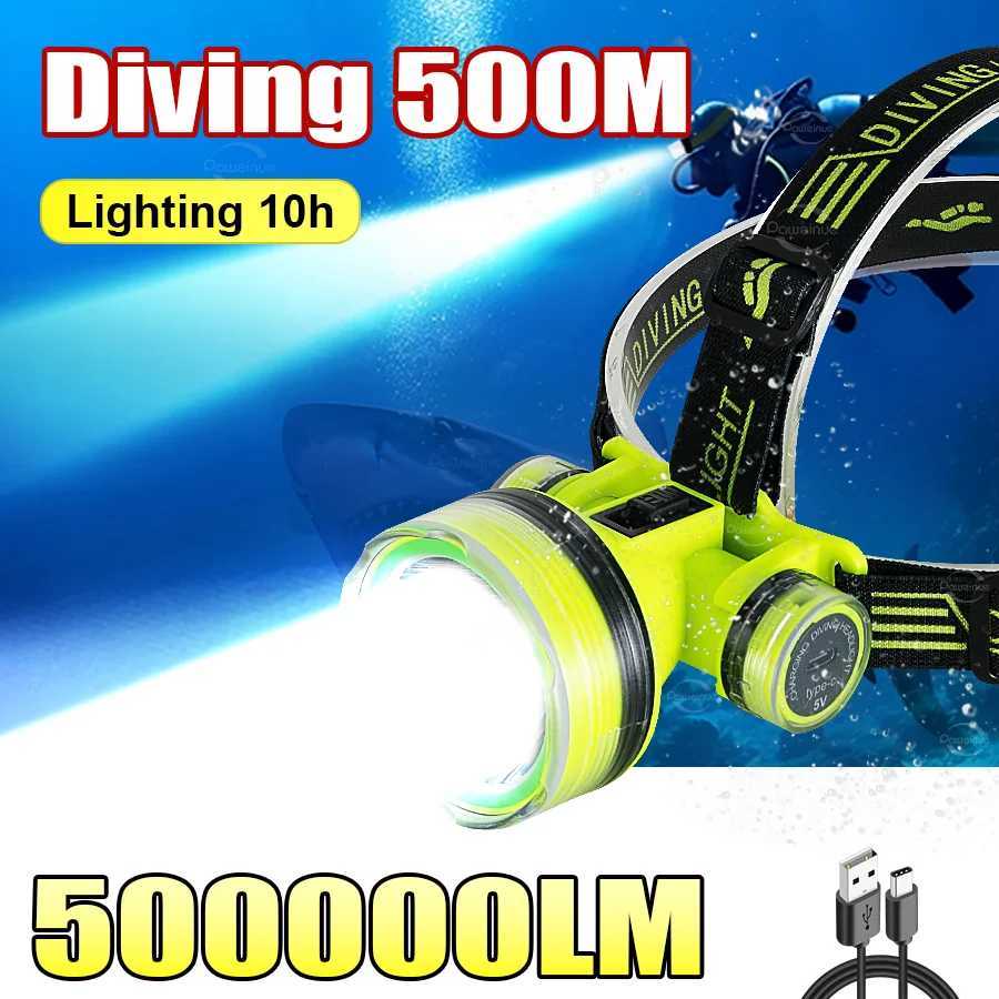 Profound Diving D Lamp Portab Rechargeab USB Diving 500M Underwater Light Diver Spearfishing Flash W241023