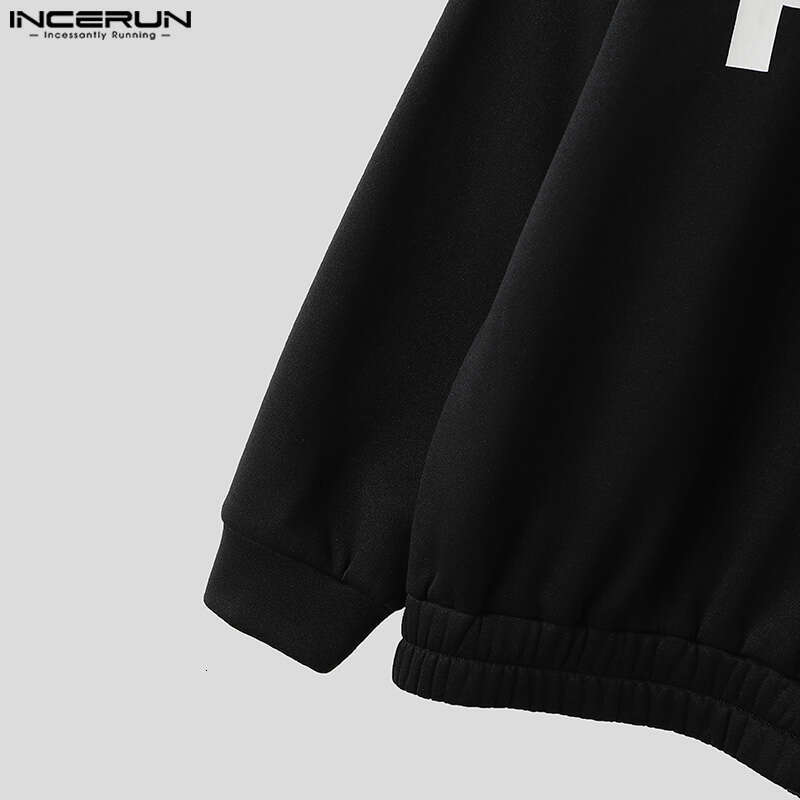 Tops INCERUN American Style Fashion Men Funny Letter Printed Pullover Casual Streetwear Male Long Sleeved Sweatshirts S XL