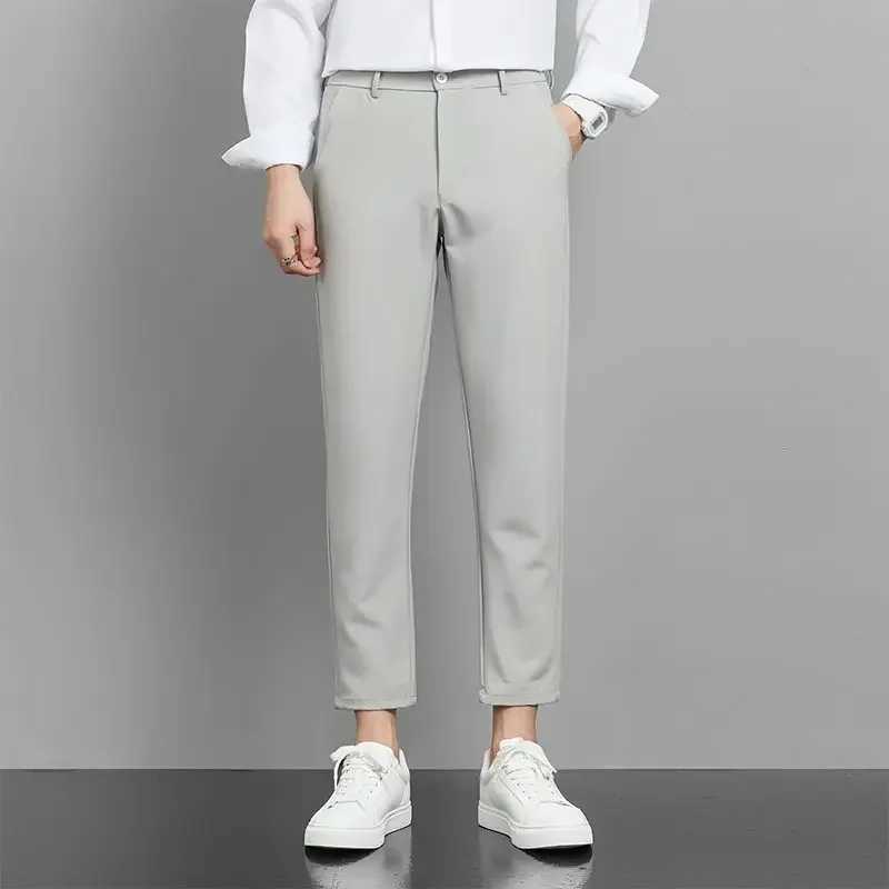 Draped Fluid Man Suits Pants Gray Trousers for Men Plus Big Size Cheap Fabric Thin Casual New in Anti-wrinkle Dress Slacks UpX241023