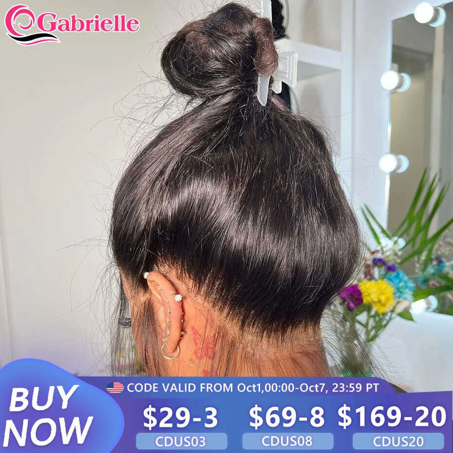 360 Full Lace Wig Human Hair Pre Plucked Brazilian Straight 13x6 Hd Transparent Lace Frontal Human Hair Wigs for Women Gabrielle