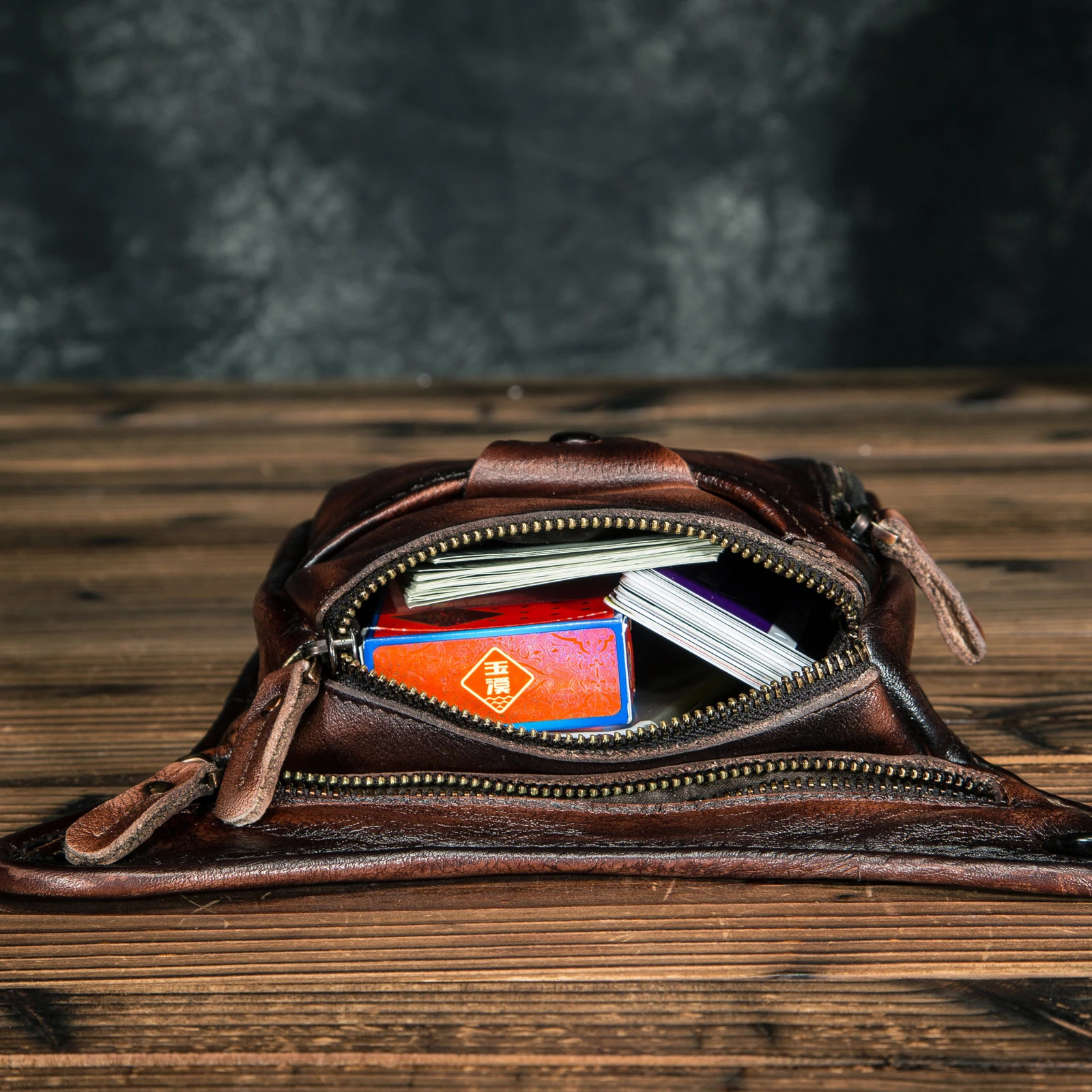 Thick Crazy Horse Skin Mens Casual Coffee Classic Shoulder Strap Sling Bag Fashion Travel Fanny Waist Bag Leg Bag 211-5 241023