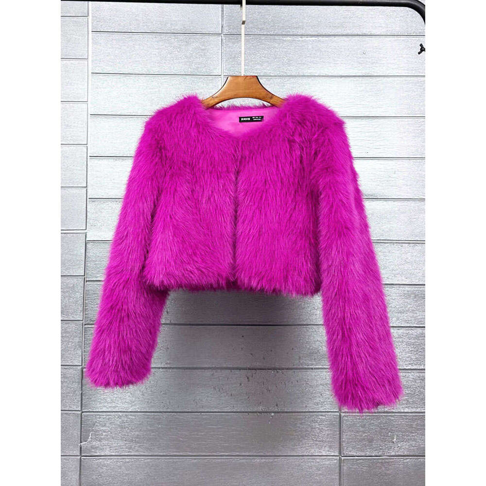 ZADORIN Fashion Colorful Fluffy Jacket Solid Cropped White Pink Faux Coat Women Jackets Winter Fur Coats