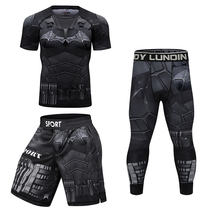 MMA Rashguard T Shirts + Pants Rash Guard Shorts BJJ Tracksuit Boxing Jerseys Muay Thai Compression Men Kickboxing Sports Sets