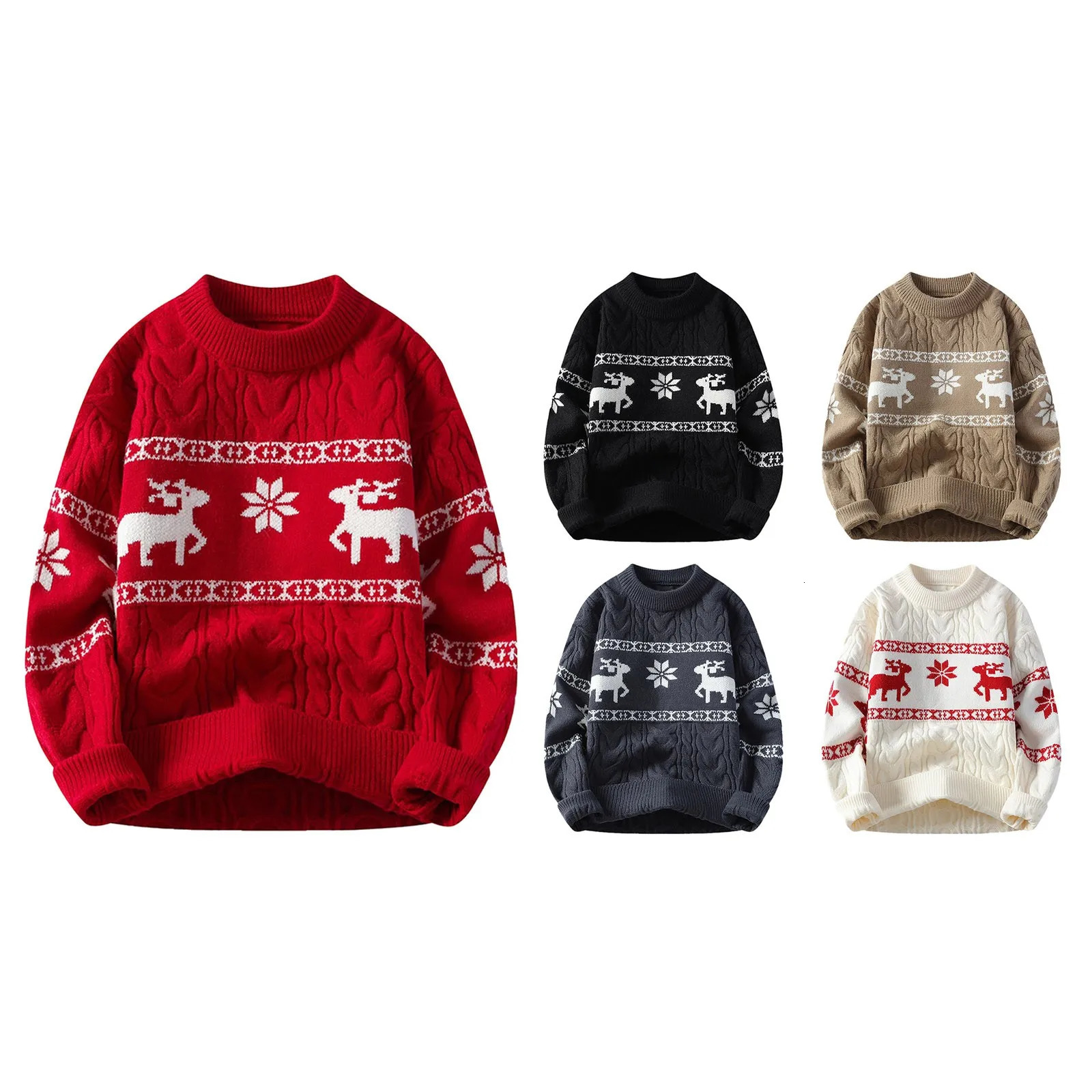 Fall Winter Christmas Sweater Men Thick Warm Cashmere Knitwear Mens Sweaters With Dr Korean Harajuku Jumper S251110CZAL