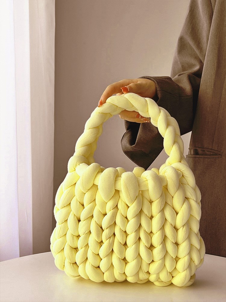 Designer Fashionable Woven Open Handbag Solid Color Casual Bag Perfect For Daily Use Shipping bag