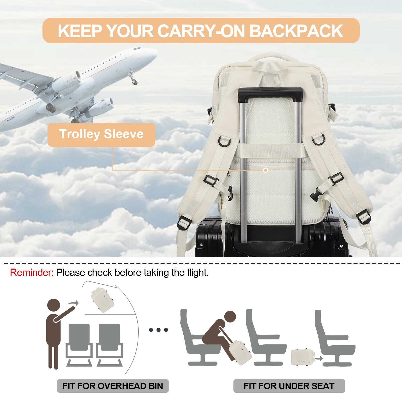 Large travel backpacks extended carry on backpacks approved travel essentials flight backpacks luggage work notebook bags suitable for women 241023