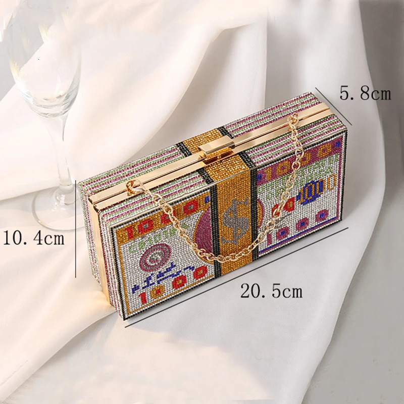 Crystal Womens Wedding Clutch Bag er Diamond Evening Bag Party Money Bag Wallet Chain Shoulder Bag Handbag 241023