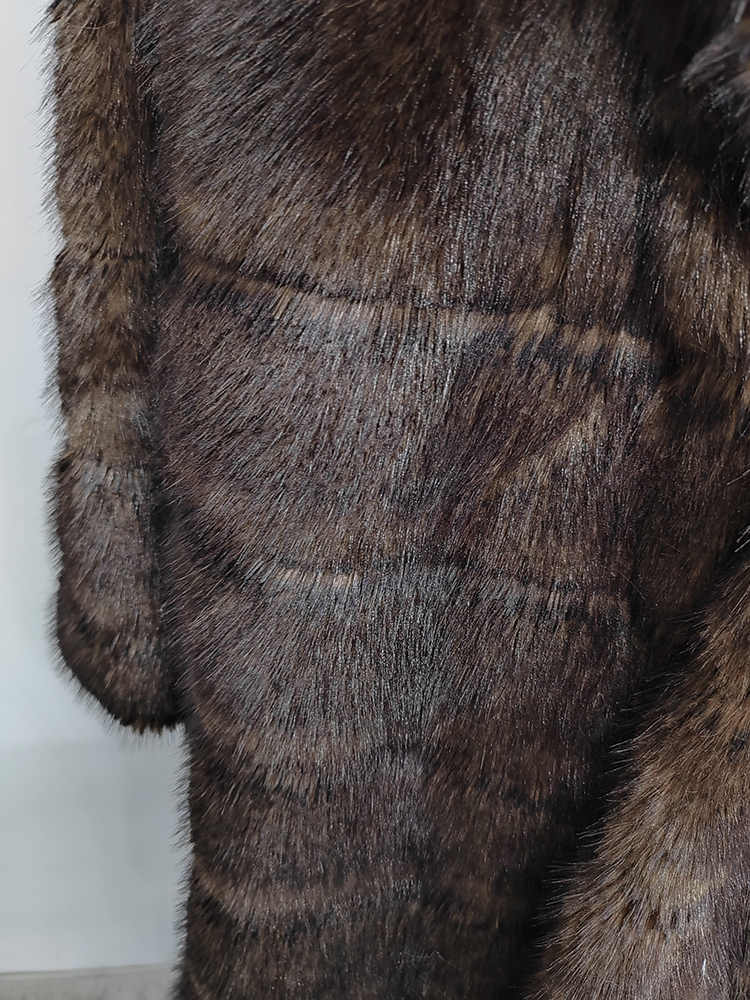 DEAT Fashion Women's Faux Fur Coat V-Neck Long Sleeves No Placket Thickening Warm Pockets Overcoat Winter 2024 New Tide 7Ab2642