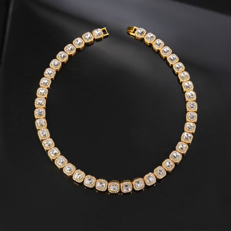 Hip Hop Rock 13mm Diamond Chain Necklace Fashion Cuban Chain Unisex Men Women Necklaces Luxury Jewelry Accessories