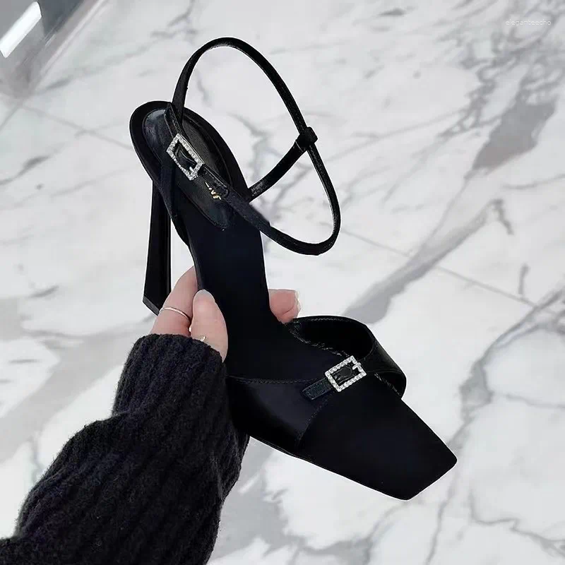 2025 S Fashion Designer Sandals Women S Shoes Sexy Summer Square High Heeled Head Stiletto Nightclub Platform