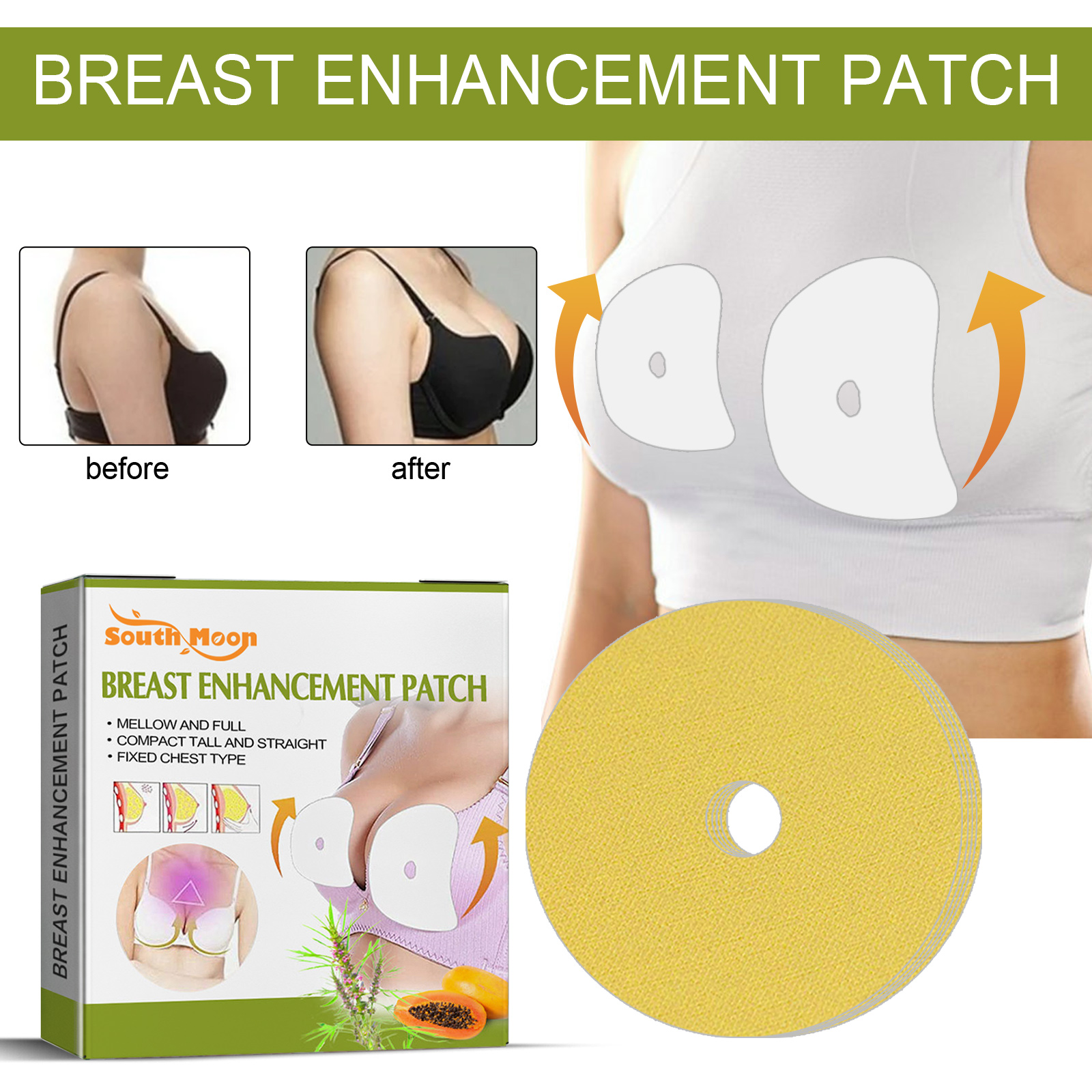 US Stock South Moon Breast Lift Patch Bust Firming Anti-Sagging Gathering Breathable Plumping Beauty Breast Patch